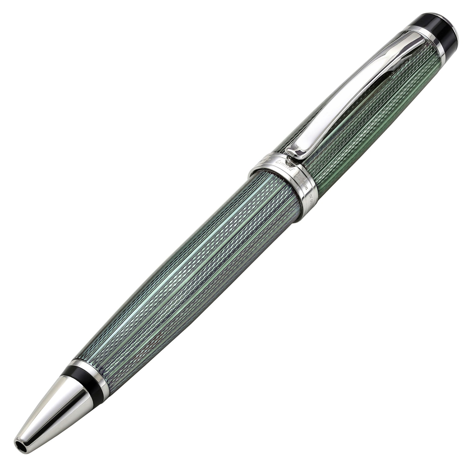 Xezo - Angled front view of the Incognito Zinc B ballpoint pen