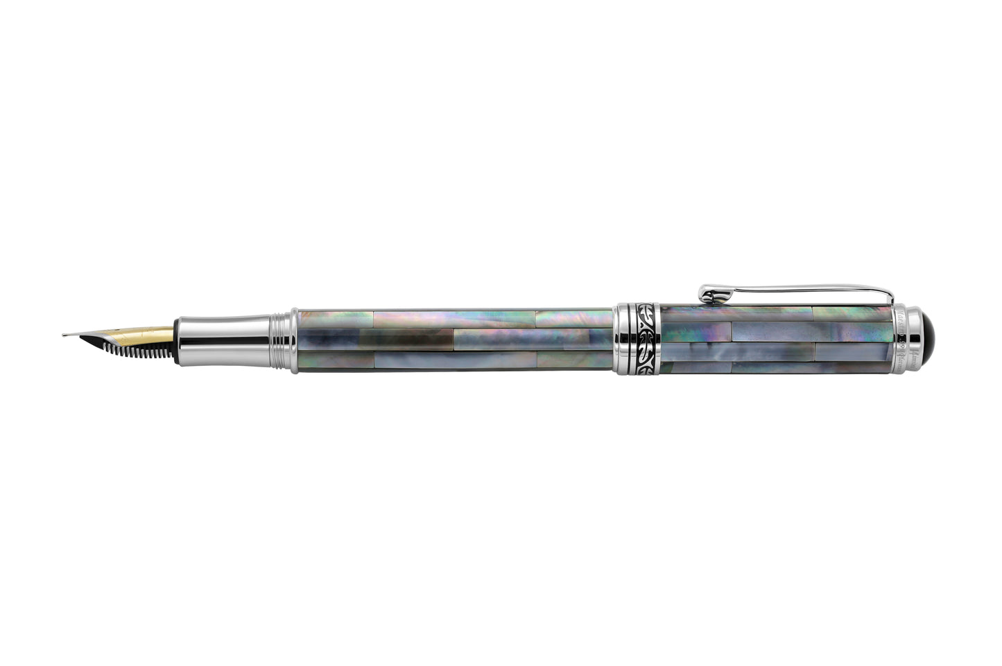 Xezo - Side view of the Maestro Black Mother of Pearl FBP-M Fountain pen
