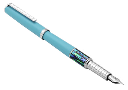 Xezo - Angled 3D view of the front of the Speed Master Sky Blue F-AC Fountain pen