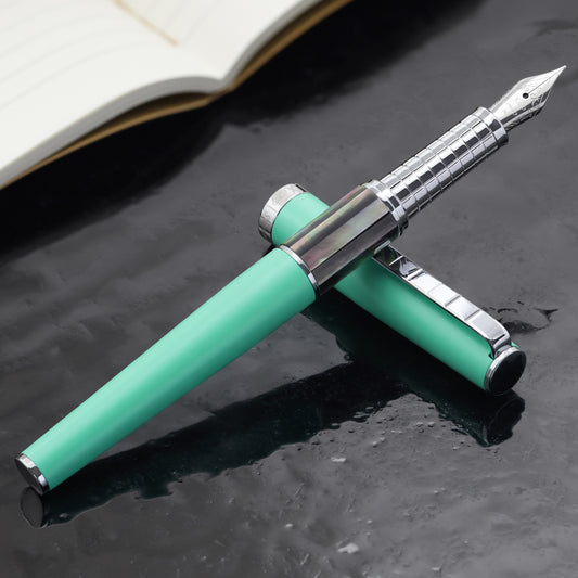 Speed Master Aqua Green FM-BC Fountain pen with a book