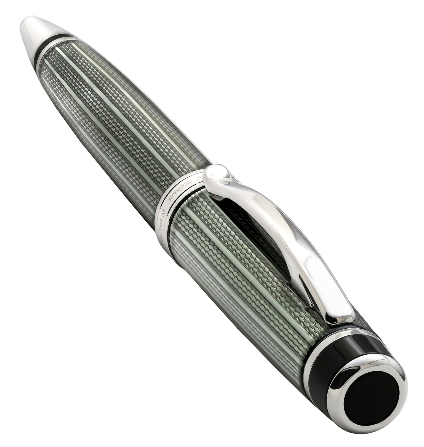 Xezo - Angled 3D view of the back of the Incognito Zinc B ballpoint pen