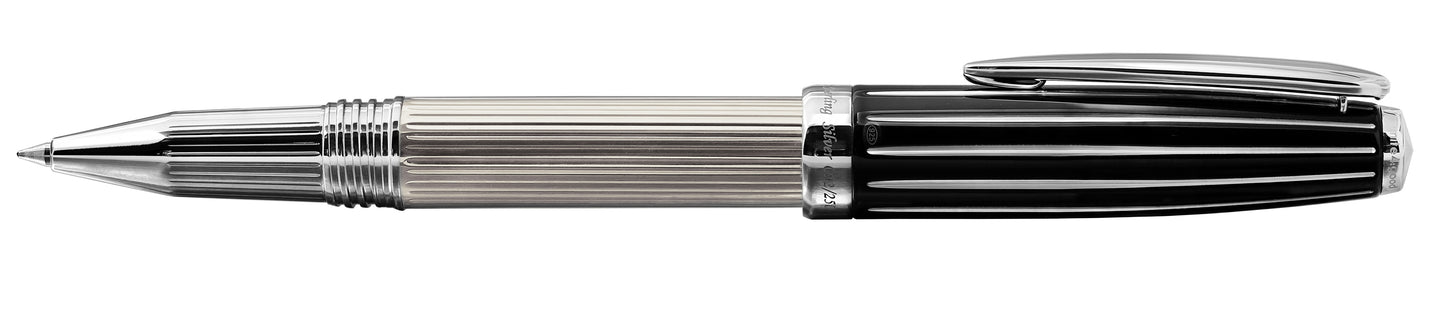 Xezo - Side view of the Incognito 925 Sterling Silver R rollerball pen