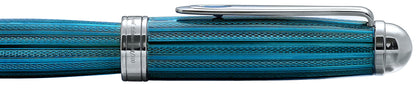 Xezo - Side view a capped Freelancer Venetian Blue R rollerball  pen