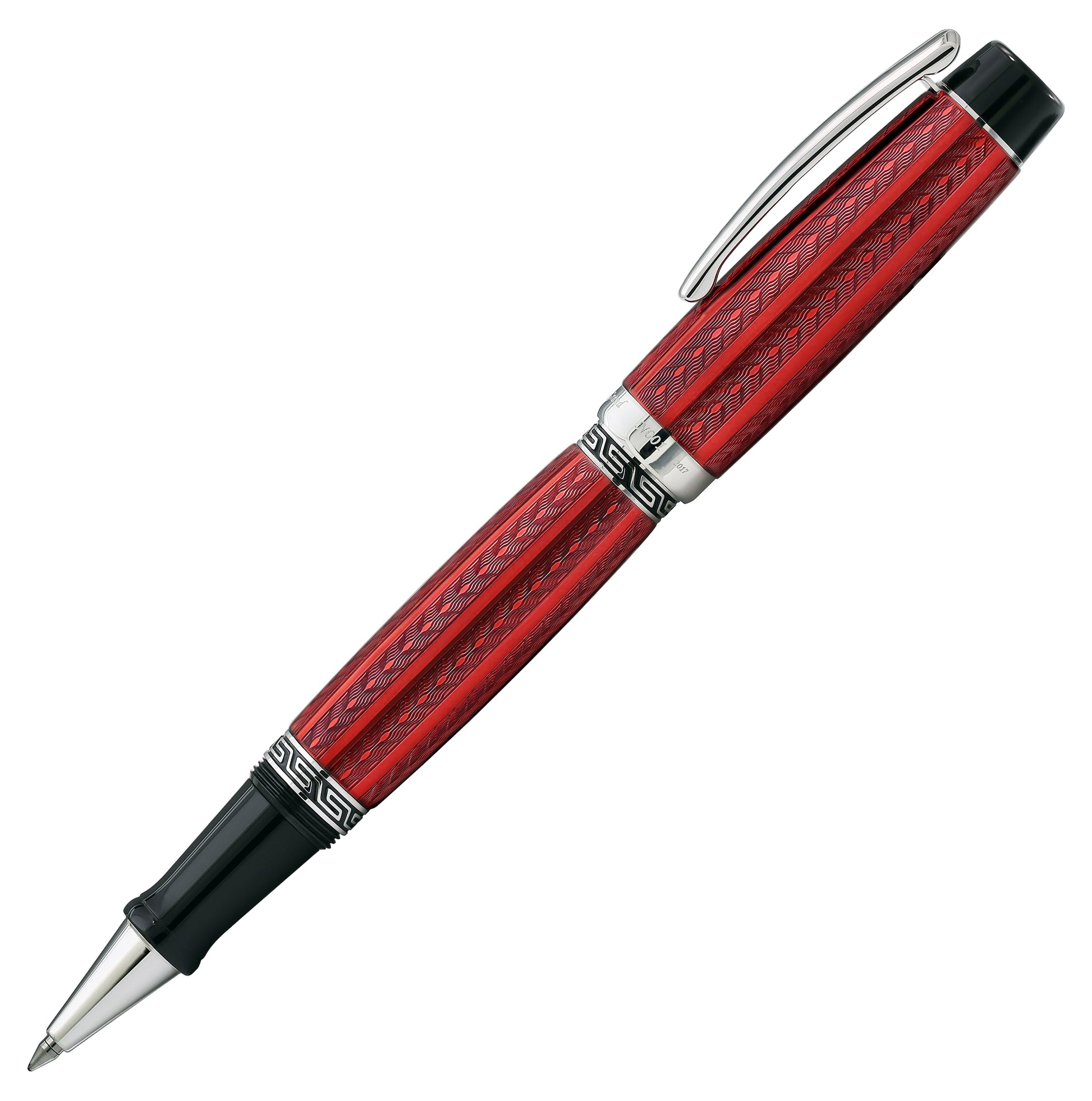 Xezo - Side view of the Maestro LeGrand Rhodochrosite  R rollerball pen