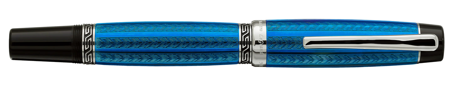 Xezo - Front view of a capped Maestro LeGrand Tanzanite R rollerball pen