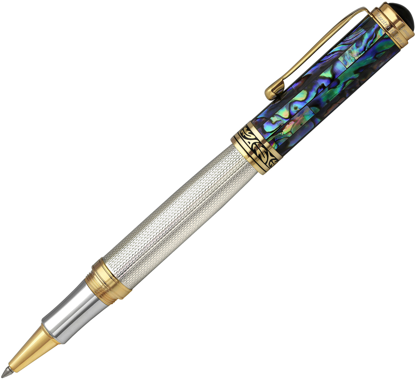 Xezo - Side view of the Maestro 925 Sea Shell R rollerball pen