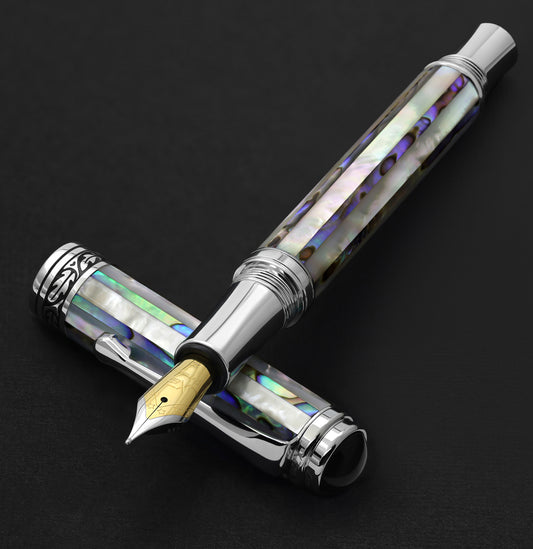 Maestro Jubilee MOP Abalone Fountain Pen Uncapped