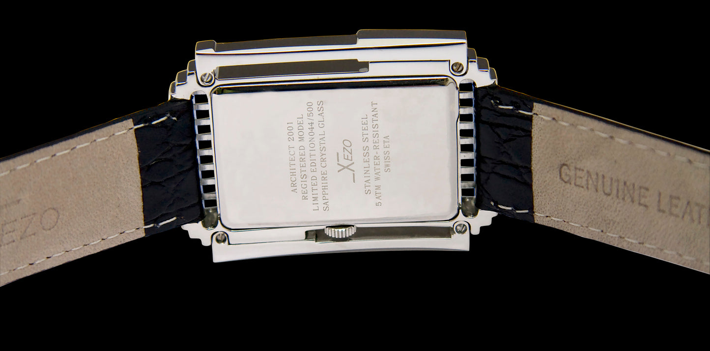 Xezo - Case back of the Architect 2001 BL watch
