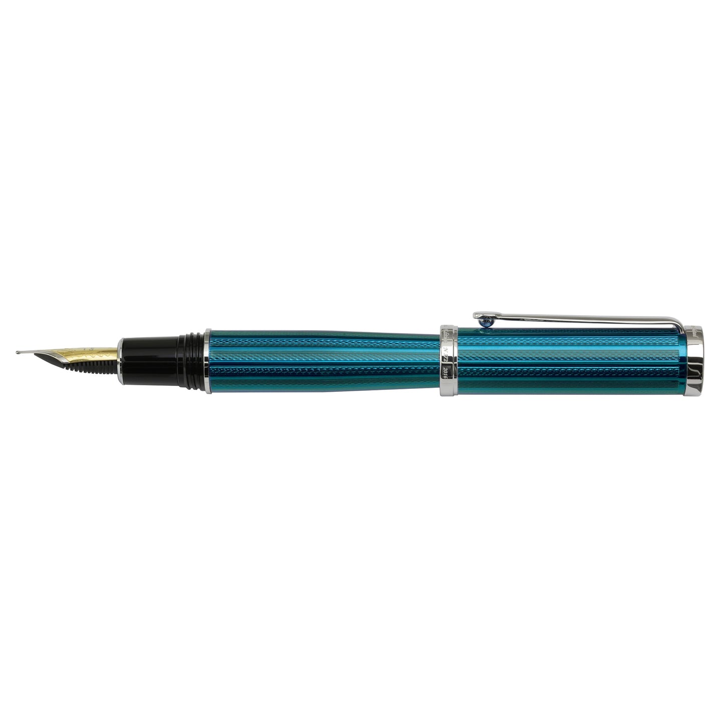 Xezo - Side view of the Architect Azure Blue FM fountain pen