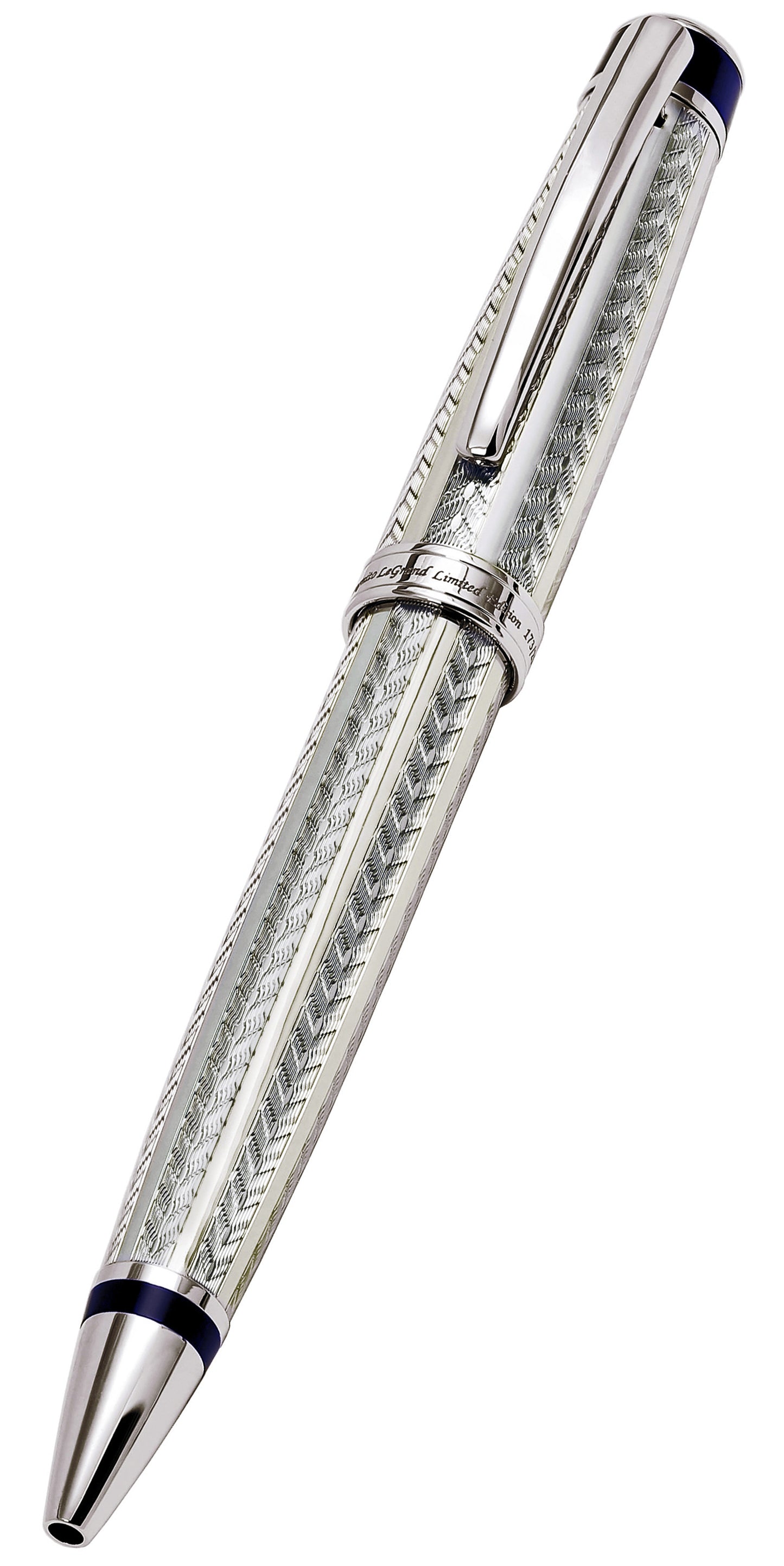 Xezo - Front view of the Incognito LeGrand Platinum B ballpoint pen