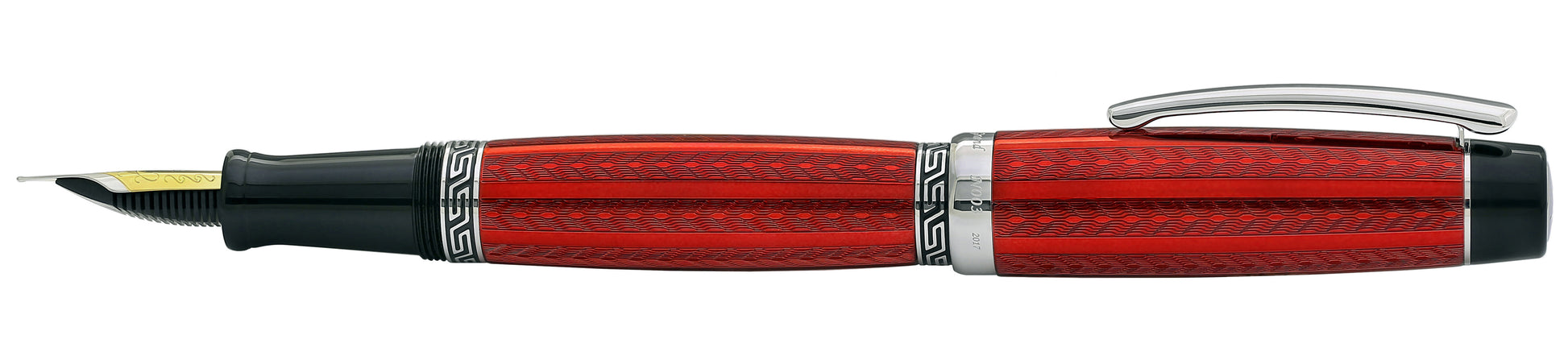Xezo - Side view of the Maestro LeGrand Rhodochrosite F fountain pen