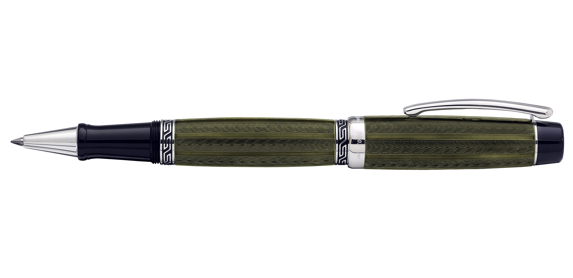 Xezo - Side view of the Maestro LeGrand Moldavite R rollerball pen