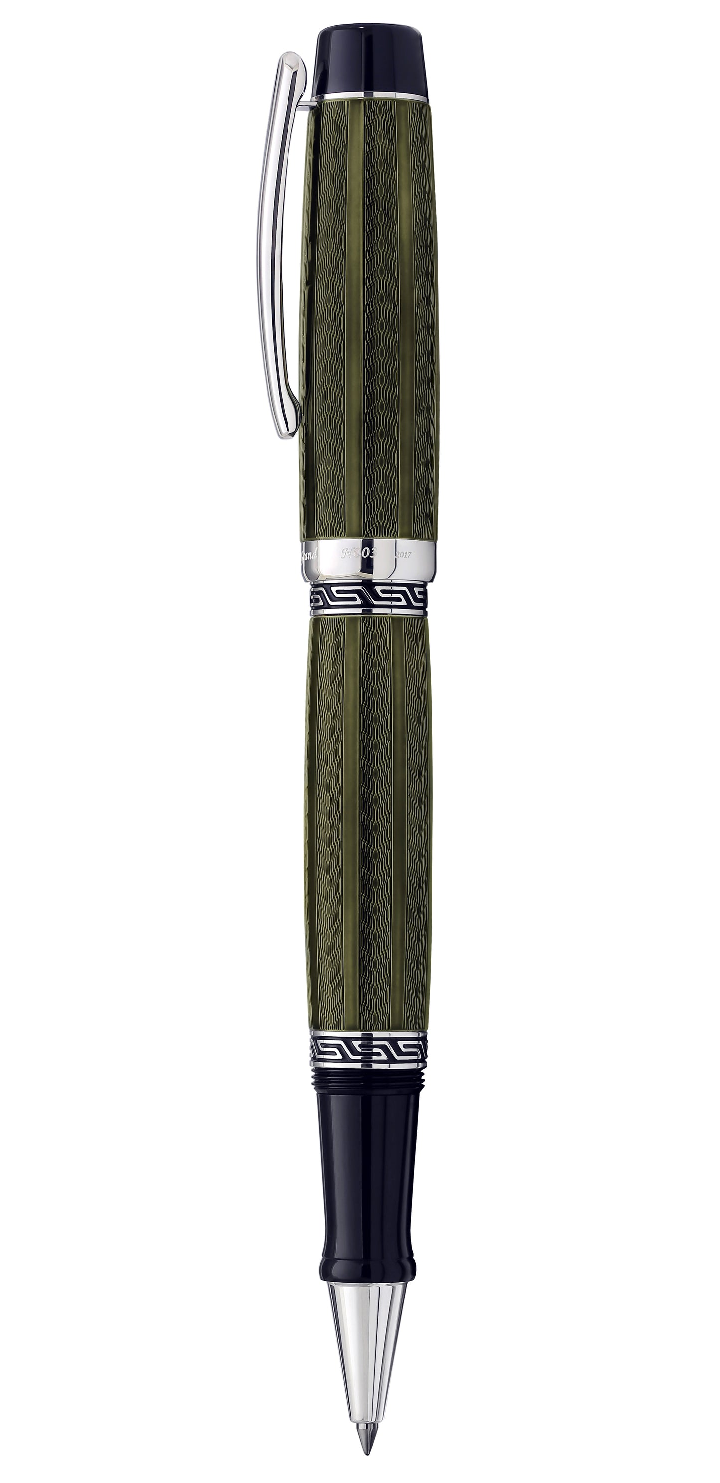 Xezo - Side view of the Maestro LeGrand Moldavite R rollerball pen Maestro LeGrand Moldavite R
