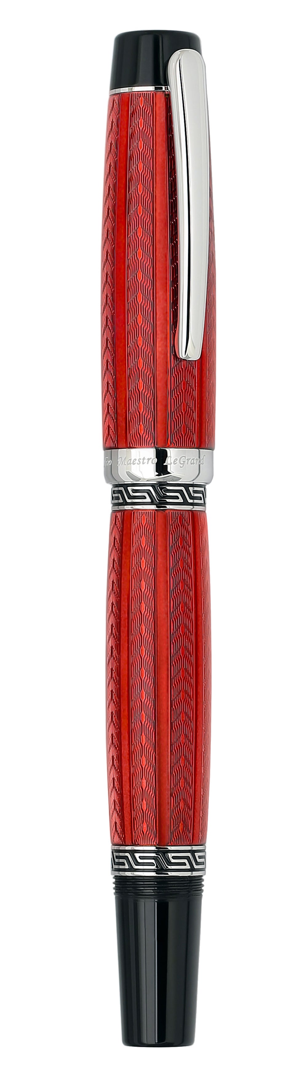 Xezo - 3/4 view of a capped Maestro LeGrand Rhodochrosite R rollerball pen