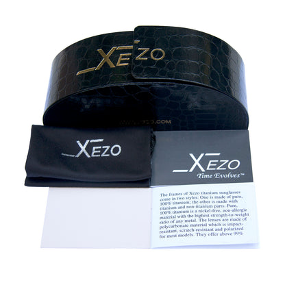 Xezo - Black gift box, black bag, and the certificate of Freelancer G sugnlasses