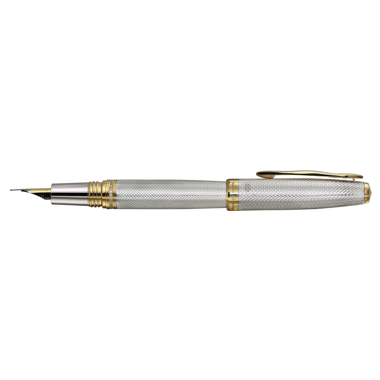 Xezo - Side view of the Maestro 925 Sterling Silver F-2 fountain pen
