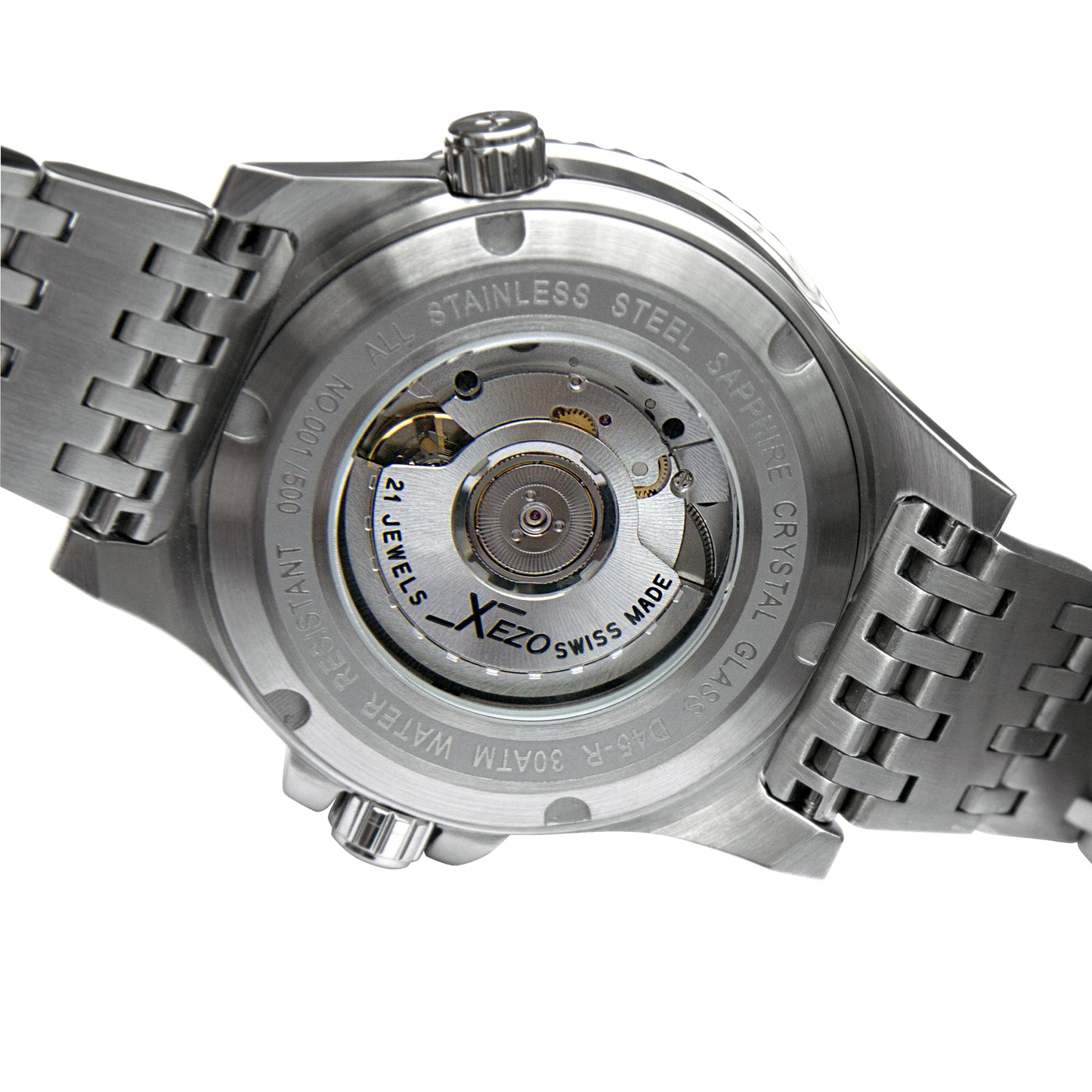 Xezo - Case back of the Air Commando D45-R watch