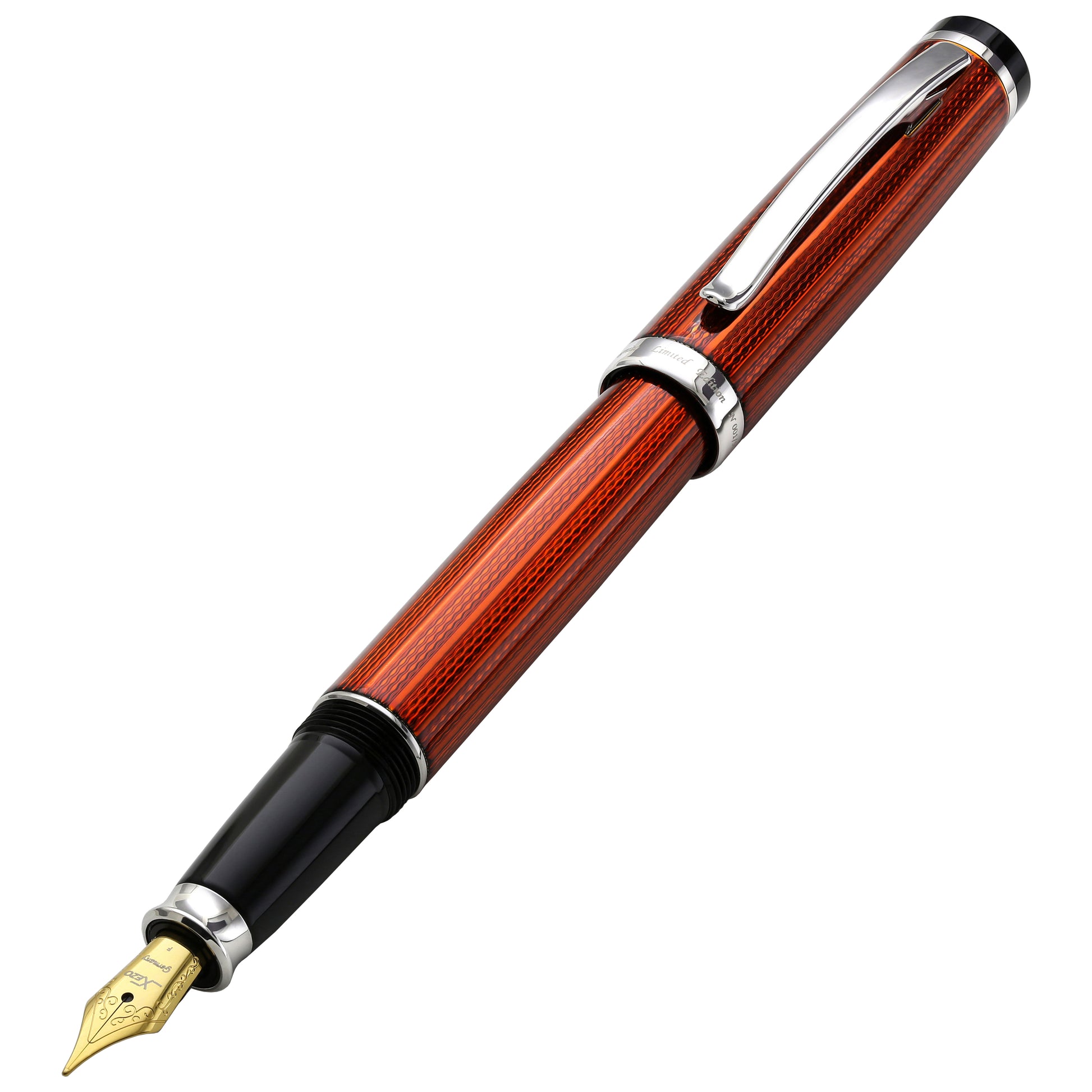 Xezo - Angled 3D view of the Incognito Sunstone F fountain pen