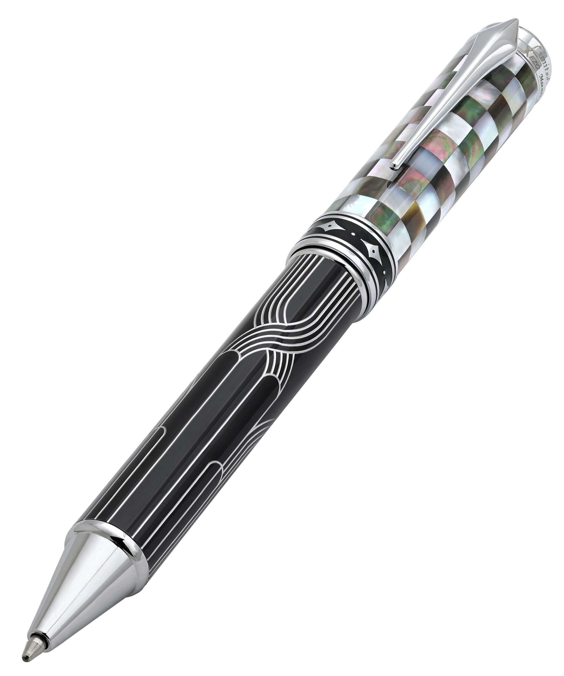 Xezo Maestro® Streamliner BW MOP Labradorite B shown diagonally on a solid white background.