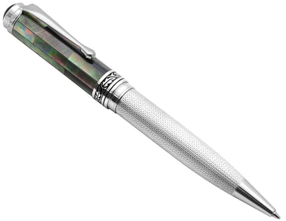 Xezo Maestro® 925 Sterling Silver Ballpoint Pen - Black Mother of Pearl Cap