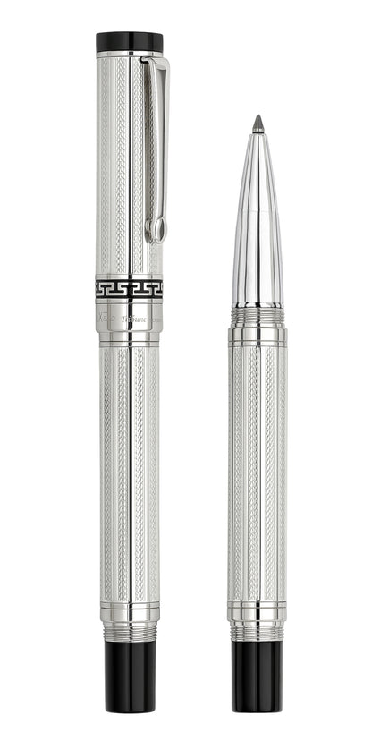 Xezo – comparison between capped and uncapped Tribune 925 Sterling Silver R rollerball pens