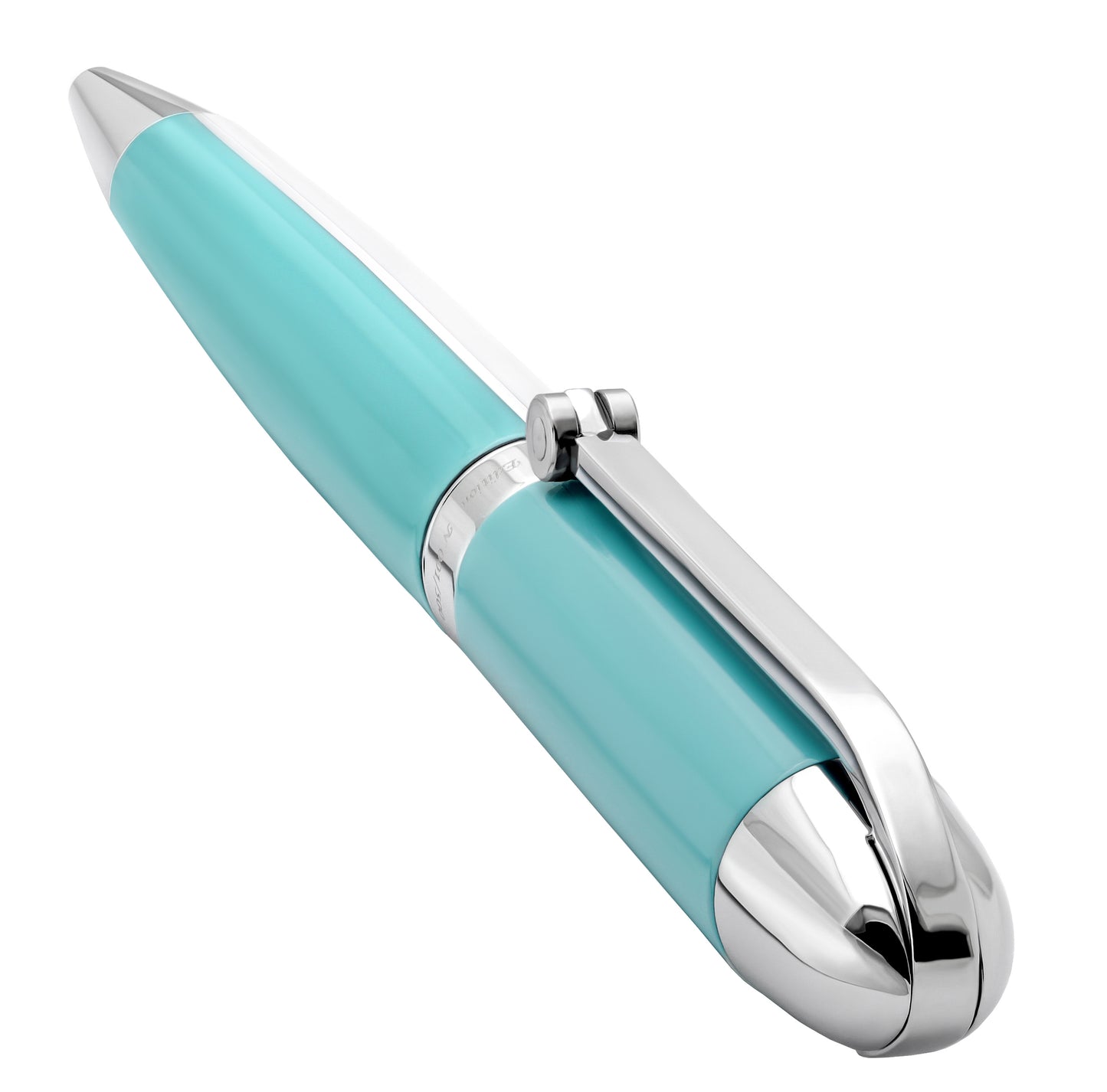 Xezo - Visionary Sky Blue/White B Ballpoint pen at an angled perspective