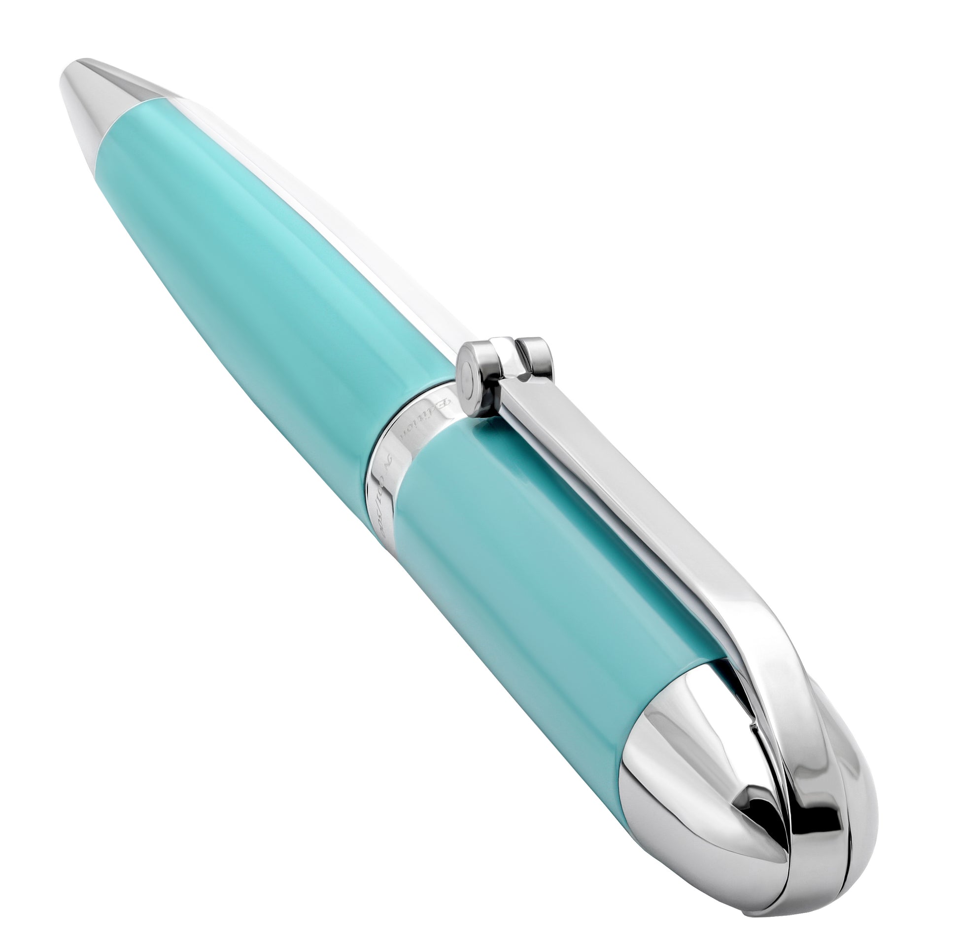 Xezo - Visionary Sky Blue/White B Ballpoint pen at an angled perspective