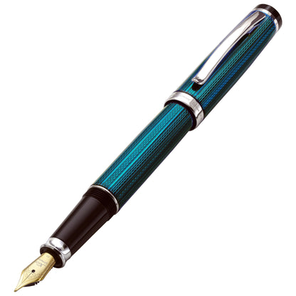 Xezo - Angled 3D view of the front of the Incognito Blue EF Fountain pen