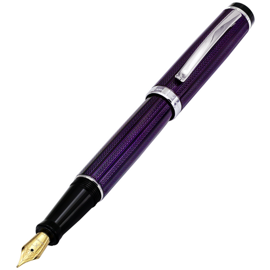 Xezo - Angled view of the front of the Incognito Purple EF fountain pen