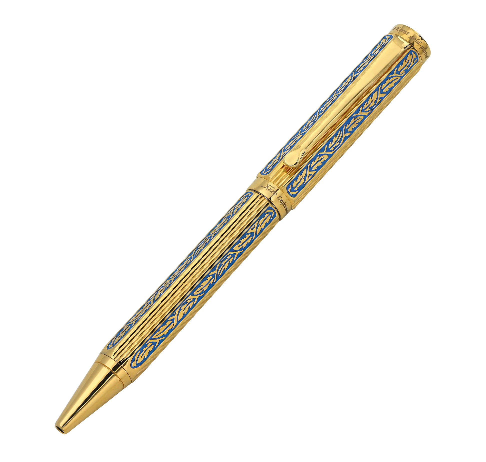 Xezo - Angled 3D view of the front of the Legionnaire Gold B Ballpoint pen