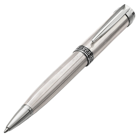 Xezo - Angled 3D view of the front of the Incognito 925 Sterling Silver B-2 Ballpointpen