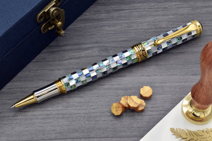 Maestro Jubilee Gold R Rollerball pen with a wax sealing kit