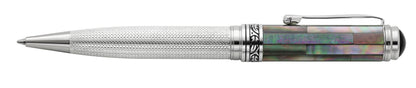 Xezo Maestro® 925 Sterling Silver Ballpoint Pen - Black Mother of Pearl Cap
