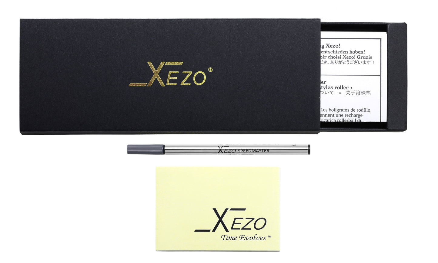 Xezo - Black gift box, certificate, manual, and ink cartridge