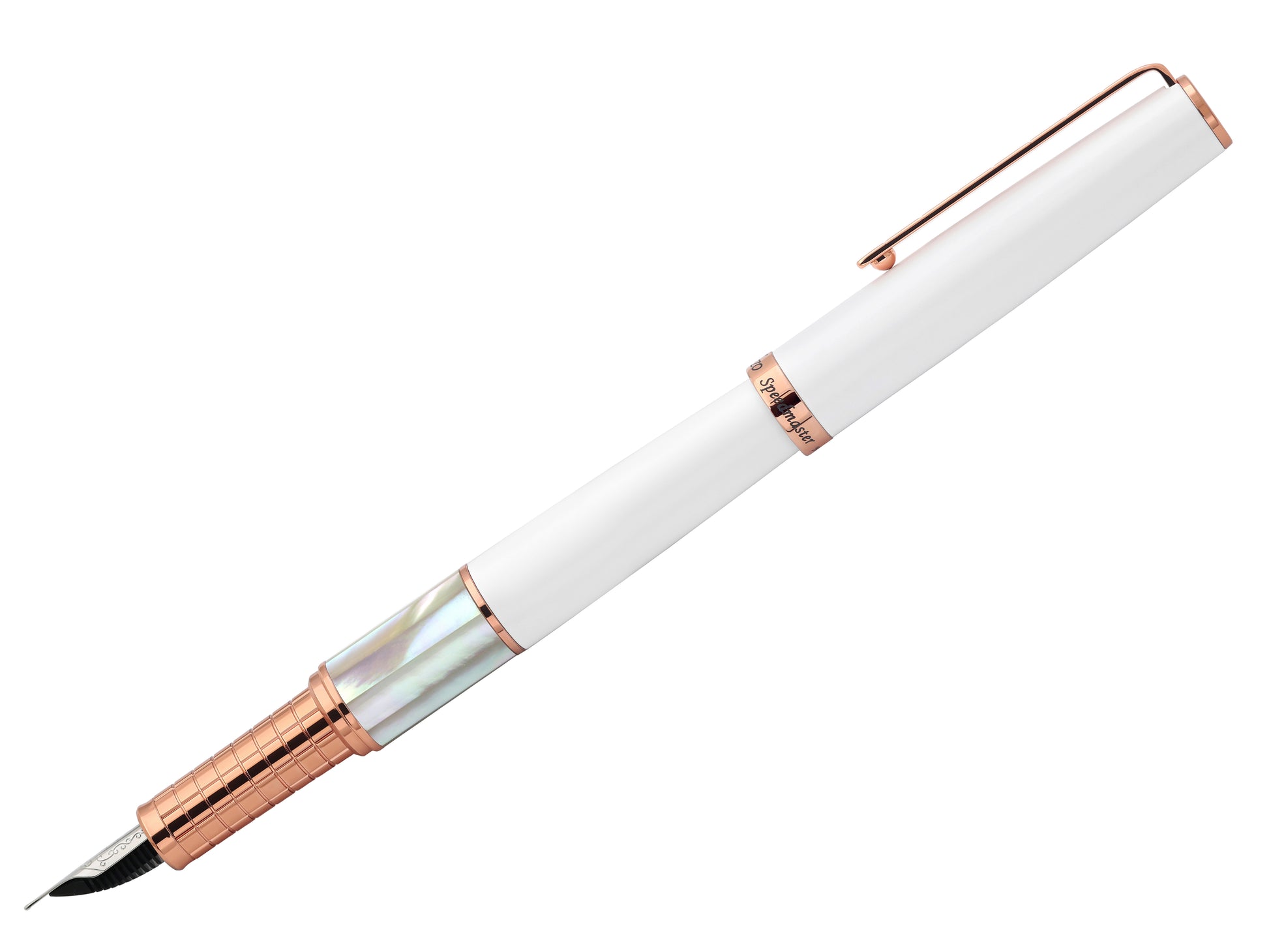 Xezo - Side view of the Speed Master White F-WRG Fountain pen