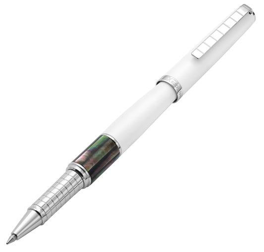Xezo - Angled 3D view of the front of the Speed Master White R-BC Rollerball pen