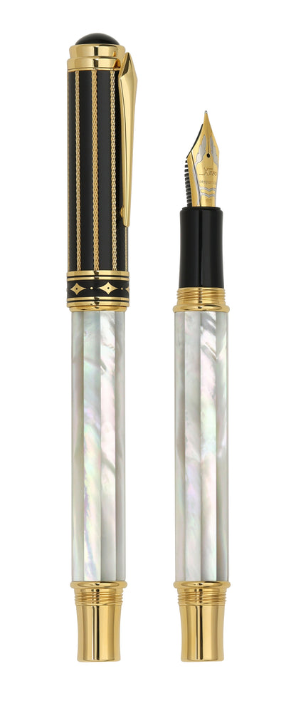Xezo Maestro® Streamliner Fountain Pen (Extra Fine Nib) - White MOP