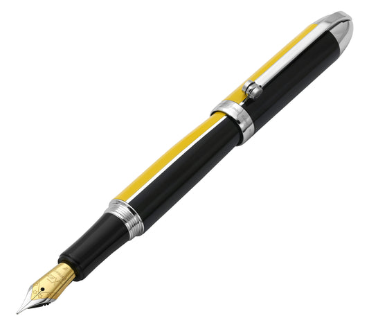Visionary® Brass & Aluminum Enameled Fountain Pen (Fine Nib) - Speed Yellow / Black