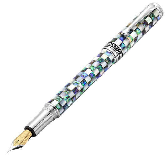 Maestro Jubilee Classic Of The Ocean Extra Fine Fountain Pen uncapped at an angle