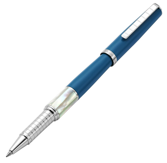 Xezo - Angled 3D view of the front of the Speed Master Lapis Blue R-WC Rollerball pen