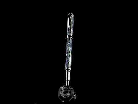 Maestro Jubilee mother-of-pearl Abalone rollerball pen 360 degree product turn around