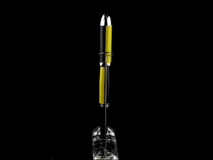 Visionary® Brass & Aluminum Enameled Fountain Pen (Medium Nib) - Speed Yellow / Black