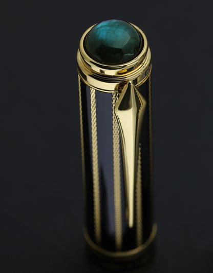 A Xezo Maestro® Streamliner Labradorite R cap set against a dark background.