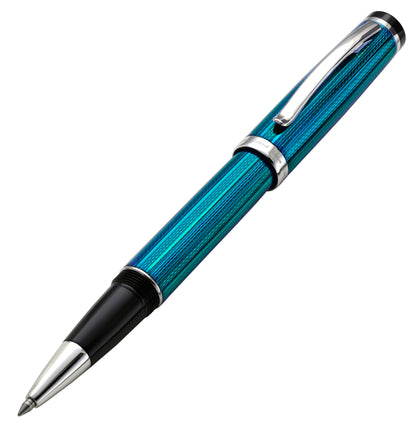 Xezo - Angled 3D view of the front of the Incognito Blue R-1 rollerball pen pen