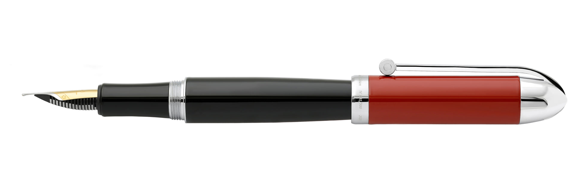 Xezo - Side view of the Visionary Red/Black F fountain pen