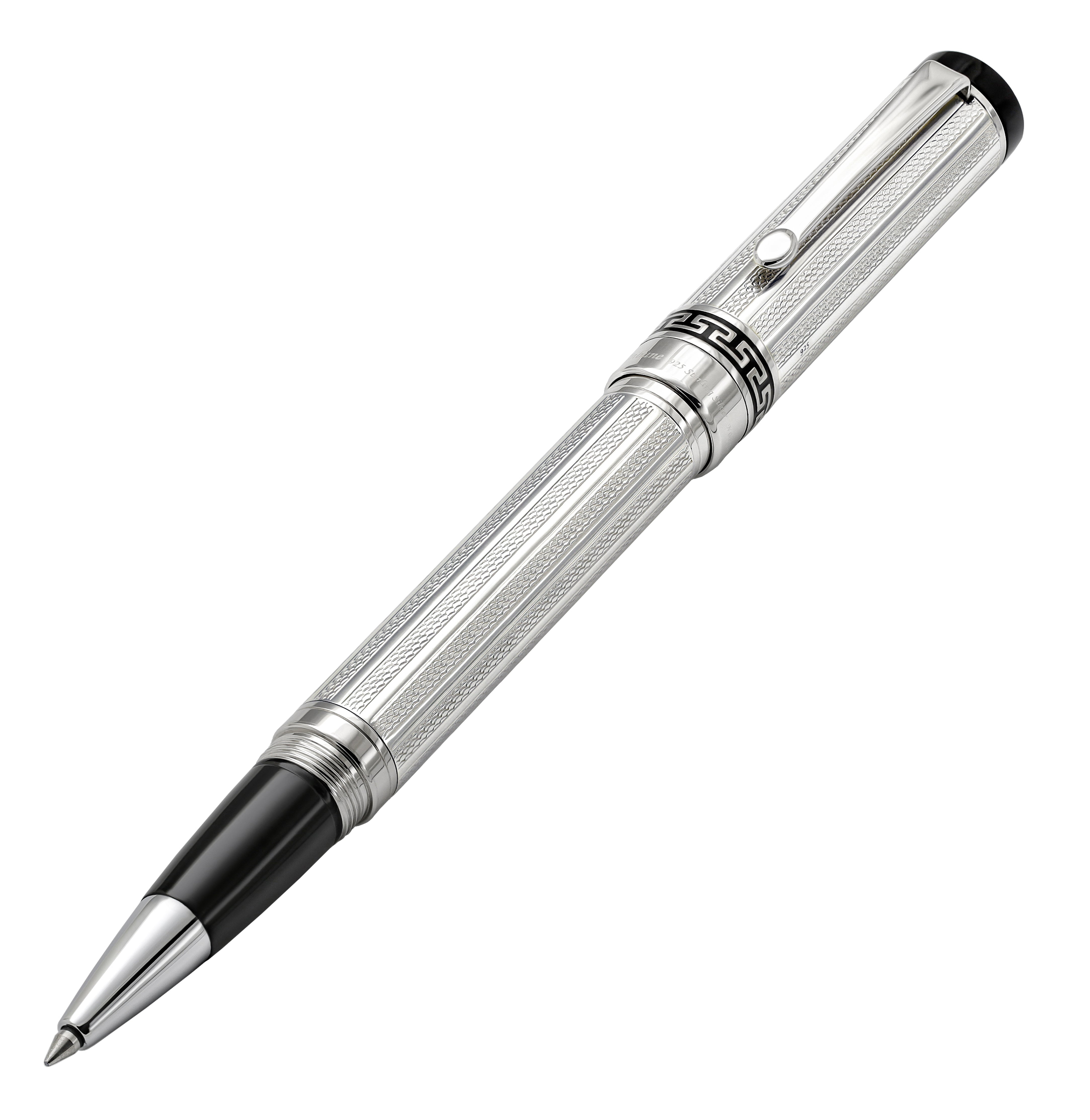 Tribune 925 Sterling Silver Guilloche Engraved Rollerball Pen