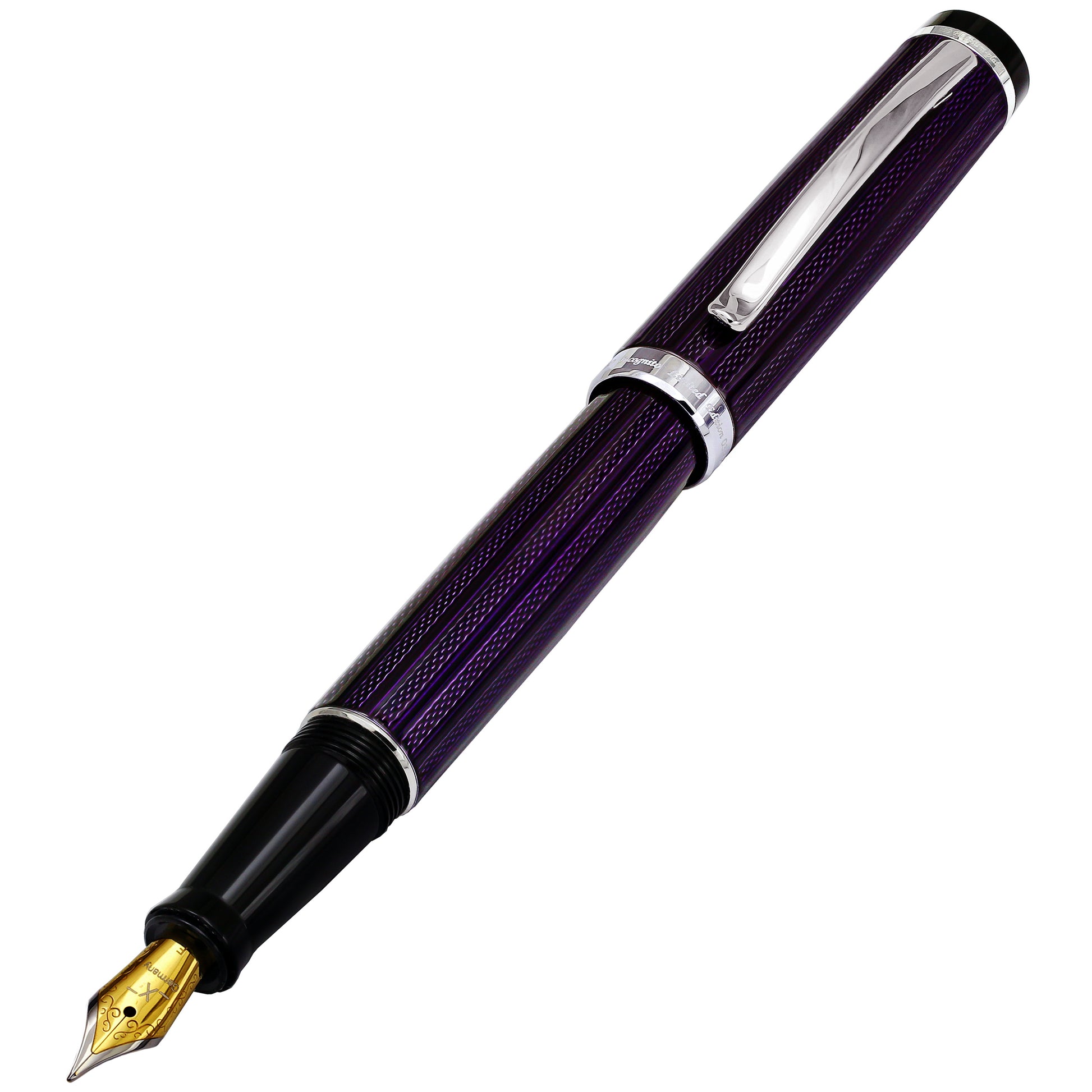 Xezo - Front view of the Incognito Purple F fountain pen