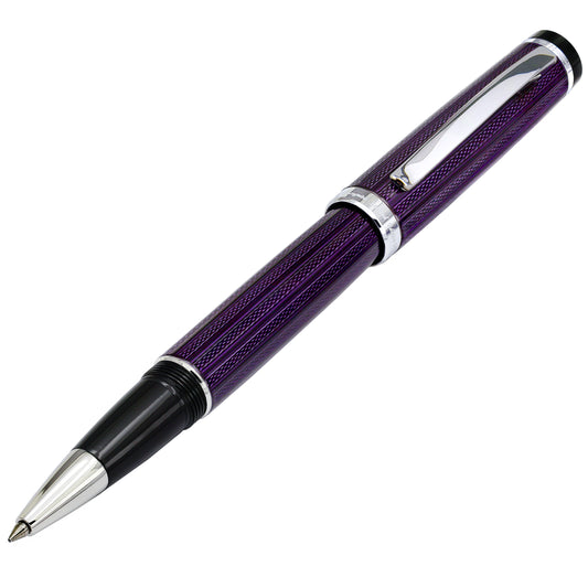 Xezo - Angled view of the front of Incognito Purple R rollerball pen
