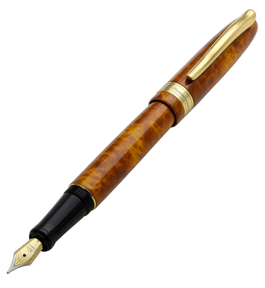 Xezo - Angled 3D view of the front of the Phantom Autumn FM fountain pen