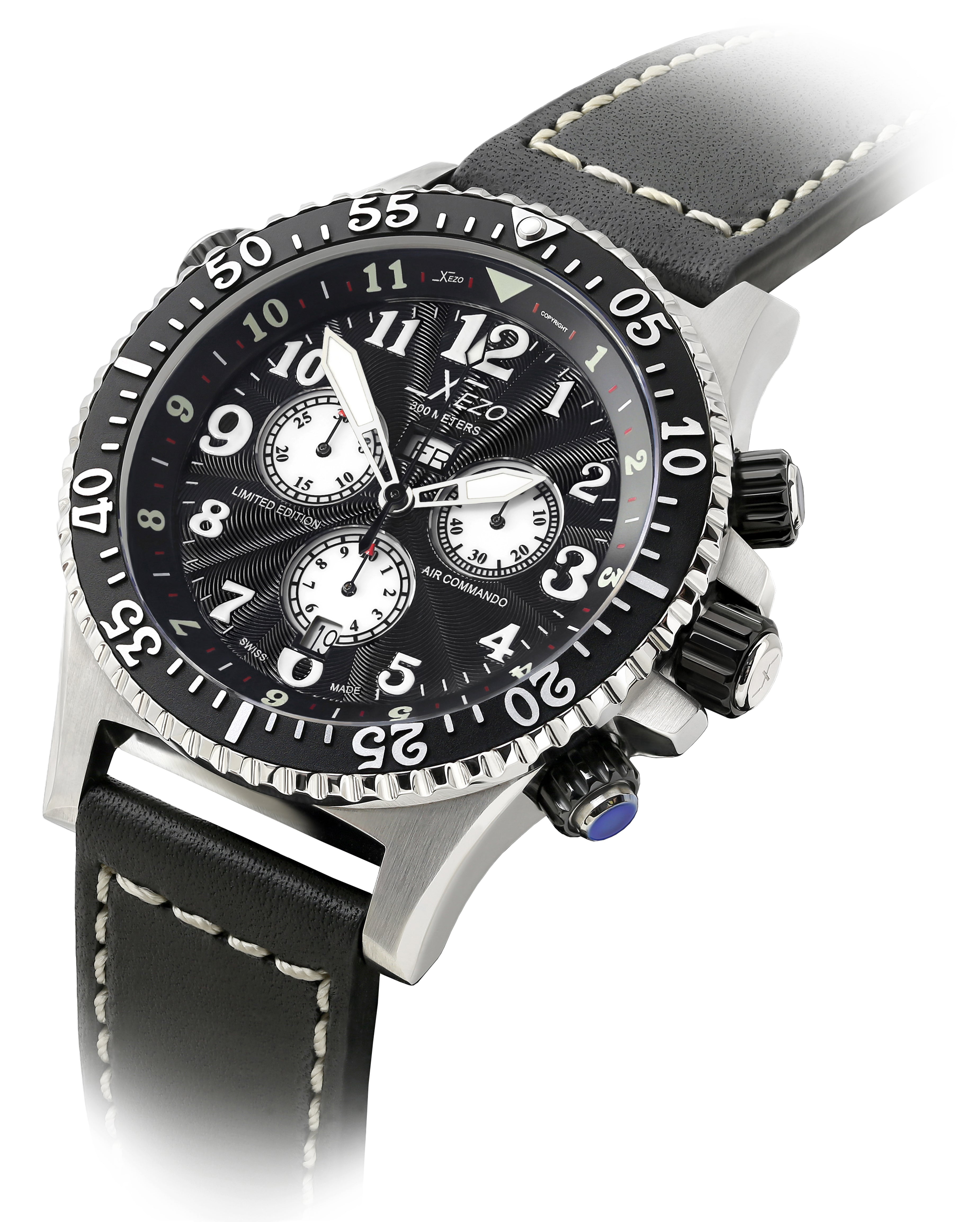 Xezo Air Commando Chronograph Quartz // D45-B - Xezo - Touch of Modern